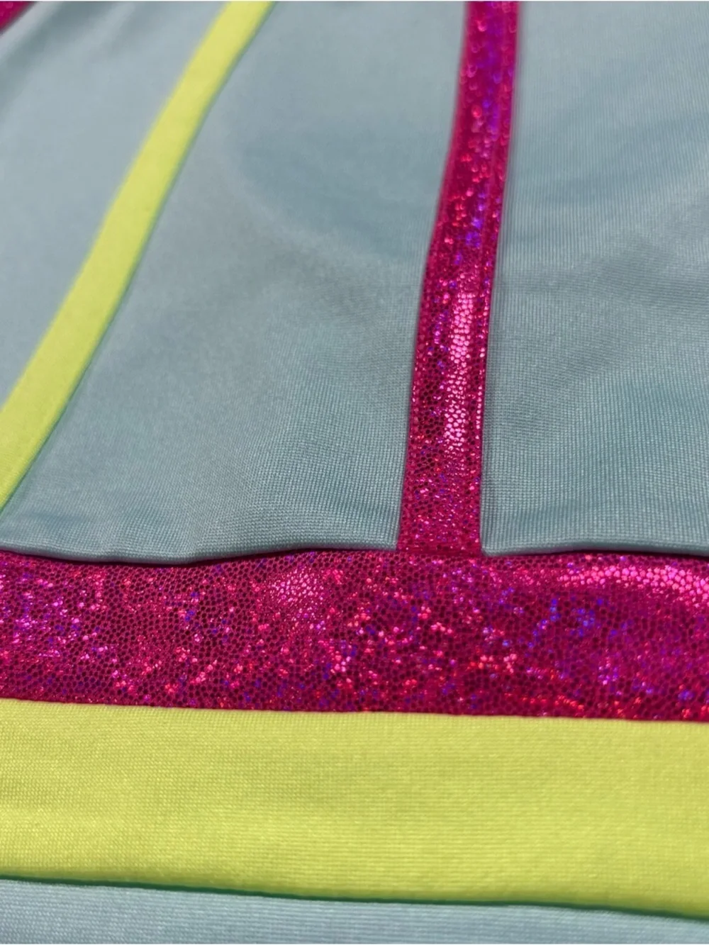 Justice Dance Gym Leotard Girls M 10 Aqua Neon Gymnastics
